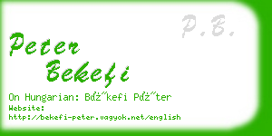 peter bekefi business card